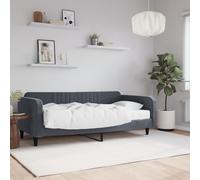 Divano Letto con Materasso Grigio Scuro 100x200 cm in Velluto