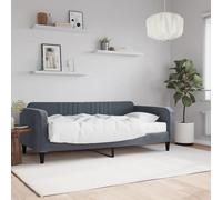 Divano Letto con Materasso Grigio Scuro 90x190 cm in Velluto