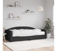 vidaXL Divano Letto con Materasso Nero 100x200 cm in Tessuto