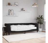Divano Letto con Materasso Nero 80x200 cm in Velluto
