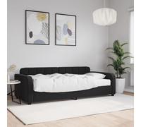 vidaXL Divano Letto con Materasso Nero 90x190 cm in Velluto