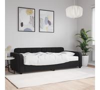 Divano Letto con Materasso Nero 90x190 cm in Velluto