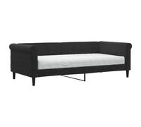 vidaXL Divano Letto con Materasso Nero 90x190 cm in Velluto, Divano Letto, Divano Letto da Salotto, Letto per Ospiti, Divano Letto Moderno