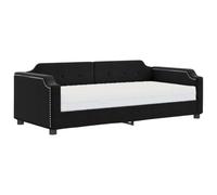vidaXL Divano Letto con Materasso Nero 90x200 cm in Tessuto