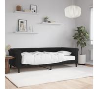 vidaXL Divano Letto con Materasso Nero 90x200 cm in Velluto