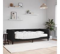 vidaXL Divano Letto con Materasso Nero 90x200 cm in Velluto