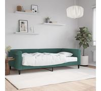vidaXL Divano Letto con Materasso Verde Scuro 100x200 cm in Velluto