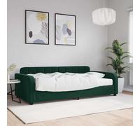vidaXL Divano Letto con Materasso Verde Scuro 100x200 cm in Velluto