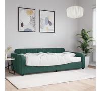 vidaXL Divano Letto con Materasso Verde Scuro 100x200 cm in Velluto