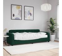 vidaXL Divano Letto con Materasso Verde Scuro 80x200 cm in Velluto