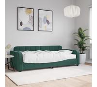 vidaXL Divano Letto con Materasso Verde Scuro 90x200 cm in Velluto