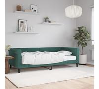 vidaXL Divano Letto con Materasso Verde Scuro 90x200 cm in Velluto