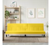 vidaXL Divano Letto con Portabicchieri in Tessuto Giallo Chiaro