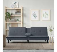 vidaXL Divano Letto con Portabicchieri in Velluto Grigio Scuro
