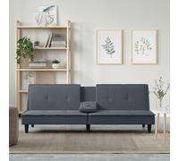 vidaXL Divano Letto con Portabicchieri in Velluto Grigio Scuro