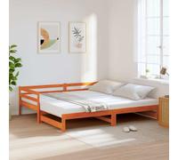 vidaXL Divano Letto con Rotelle senza Materasso Marrone Cera 90x190 cm