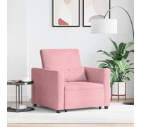 vidaXL Divano letto convertibile in velluto rosa 3 in 1