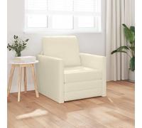 vidaXL Divano letto Crema 74 x 77 x 81 cm Pelle Artificiale