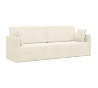 vidaXL Divano-Letto da Pavimento Crema 213 x 70 x 77 cm Velluto | Creato per durare, così non devi preoccuparti di sostituirlo presto,