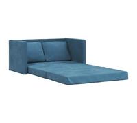 VIDAXL - Divano Letto da Terra 2 in 1 Blu 122x204x55 cm Velluto