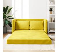 vidaXL Divano Letto da Terra 2 in 1 Giallo Scuro 122x204x55 cm Velluto