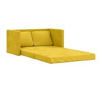 vidaXL Divano Letto da Terra 2 in 1 Giallo Scuro 122x204x55 cm Velluto, Divano da Terra, Divano Letto, Divano a 2 posti, Letto da Terra