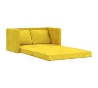 vidaXL Divano Letto da Terra 2 in 1 Giallo Scuro 122x204x55 cm Velluto, Divano da Terra, Divano Letto, Divano a 2 posti, Letto da Terra