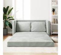 vidaXL Divano Letto da Terra 2 in 1 Grigio Chiaro 122x204x55cm Velluto