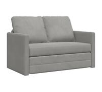 vidaXL Divano Letto da Terra 2 in 1 Grigio Chiaro 122x204x55cm Velluto, Divano da Terra, Divano Letto, Divano a 2 posti, Letto da Terra