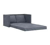 vidaXL Divano Letto da Terra 2 in 1 Grigio Scuro 122x204x55 cm Velluto