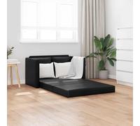 vidaXL Divano Letto da Terra 2 in 1 Nero 112x174x55 cm Similpelle