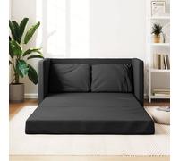 vidaXL Divano Letto da Terra 2 in 1 Nero 112x174x55 cm Tessuto