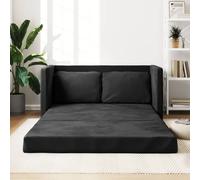 vidaXL Divano Letto da Terra 2 in 1 Nero 122x204x55 cm Velluto