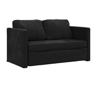 vidaXL Divano Letto da Terra 2 in 1 Nero 122x204x55 cm Velluto, divano da terra, divano letto, divano a 2 posti, letto da terra, letto da giorno