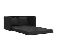 vidaXL Divano Letto da Terra 2 in 1 Nero 122x204x55 cm Velluto, divano da terra, divano letto, divano a 2 posti, letto da terra, letto da giorno
