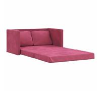 vidaXL Divano Letto da Terra 2 in 1 Rosso Vino 122x204x55cm Velluto, Divano da Terra, Divano Letto, Divano a 2 posti, Letto da Terra, Letto da Giorno