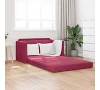 vidaXL Divano Letto da Terra 2-in-1 Rosso Vino 124x204x61 cm Velluto