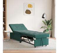 vidaXL Divano letto design 3-in-1 estraibile in velluto verde scuro