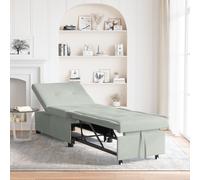 vidaXL Divano Letto Design 3-in-1 Estraibile Velluto Grigio Chiaro