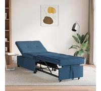 vidaXL Divano Letto Estraibile Blu 194 x 50 x 82 cm Tessuto