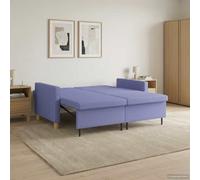 vidaXL Divano Letto Estraibile Blu jeans Tessuto