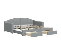 vidaXL Divano Letto Estraibile Cassetti Grigio Chiaro 100x190 Tessuto