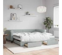 vidaXL Divano Letto Estraibile Cassetti Grigio Chiaro 100x200 Velluto