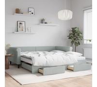 vidaXL Divano Letto Estraibile Cassetti Grigio Chiaro 100x200 Velluto