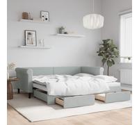 vidaXL Divano Letto Estraibile Cassetti Grigio Chiaro 90x190cm Velluto