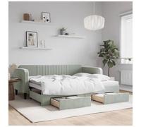 VIDAXL - Divano Letto Estraibile Cassetti Grigio Chiaro 90x200cm Velluto