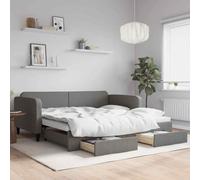 vidaXL Divano Letto Estraibile Cassetti Grigio Scuro 100x200cm Tessuto