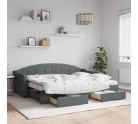 vidaXL Divano Letto Estraibile Cassetti Grigio Scuro 80x200cm Tessuto