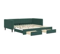VIDAXL - Divano Letto Estraibile Cassetti Verde Scuro 100x200cm Velluto