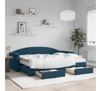 VIDAXL - Divano Letto Estraibile Con Cassetti Blu 80x200 Cm In Velluto
